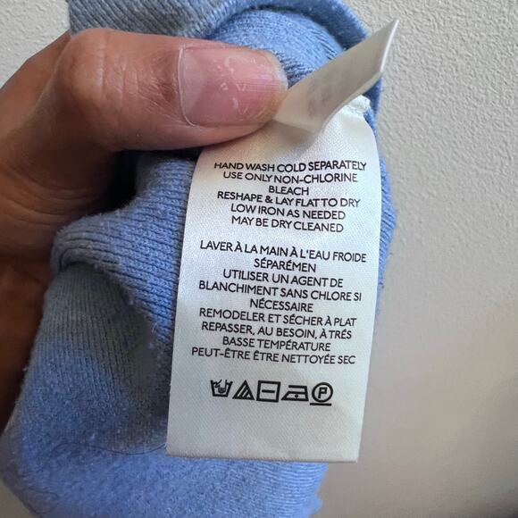 FREE PEOPLE Uptown Pullover Oversized Cozy Sweater Rippling Water Blue Womens XS - Picture 6 of 6